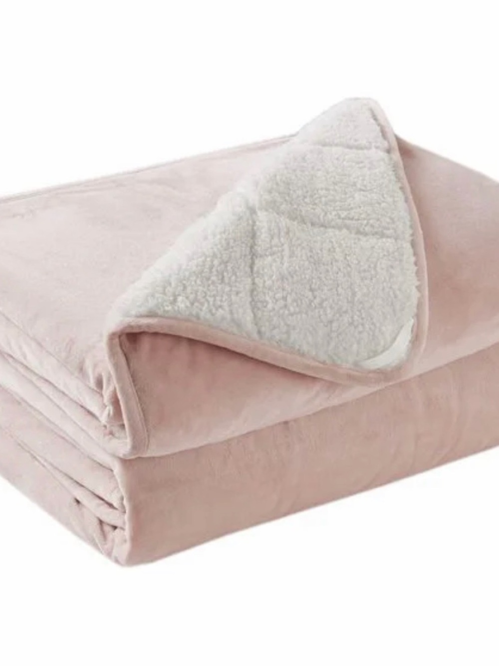 Plush Reversible Pink Sherpa weighted blanket - Cozy Home Bedding Queen Sized